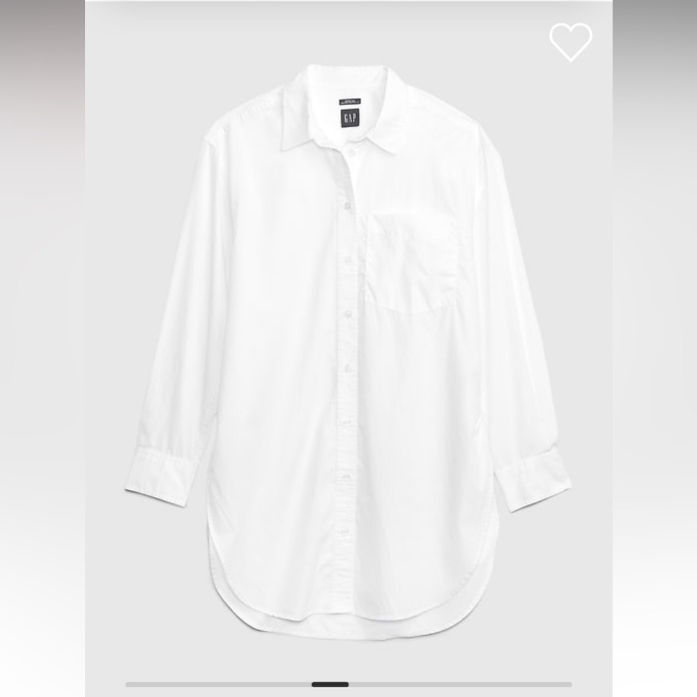Gap XL Tall Optic White Organic Cotton Weekend Tunic